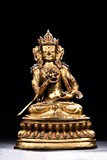 A LARGE GILT BRONZE FIGURE OF BODHISATTVA