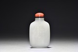 A WHITE JADE 'POEM' SNUFF BOTTLE
