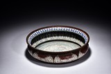 A CLOISONNE ENAMEL BRONZE CIRCULAR BASIN