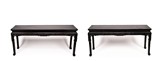 A PAIR OF LARGE ZITAN OR HONGMU CARVED SIDE TABLE