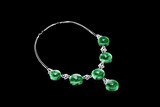 A NATURAL JADEITE AND DIAMOND 18K WHITE GOLD NECKLACE W/ CERTIFICATE