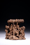 AN ALOESWOOD 'DAOIST IMMORTALS'  CARVING
