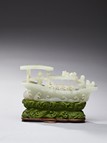 A WHITE JADE BOAT CARVING 