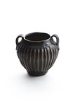 A CIZHOU WARE BLACK GLAZED 'RIBS' JARDINIERE 
