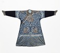 A BLUE SILK 'DRAGON' ROBE