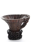AN ALOESWOOD CARVED LIBATION CUP