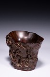 A HONGMU CARVED LIBATION CUP