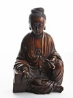 A HONGMU CARVED FIGURE OF GUANYIN
