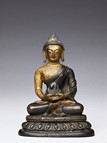 A BRONZE PARCEL-GILT BODHISATTVA  