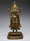 A GILT-BRONZE FIGURE OF STANDING BODHISATTVA 
