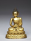 A GILT-BRONZE FIGURE OF AMITABHA 