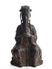 A BRONZE FIGURE OF SEATED DAOIST IMMORTAL