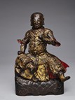 A GILT BRONZE FIGURE OF ZHENWU