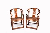 A PAIR OF HUANGYANGMU HORSESHOE BACK CHAIRS