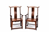 A PAIR OF HUANGHUALI OFFICIAL'S HAT CHAIRS