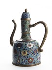 A CLOISONNE ENAMEL 'LOTUS' EWER