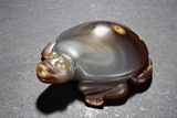 AN AGATE CARVED MODEL OF TURTLE