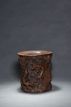 A LARGE AGARWOOD 'CHILONG' BRUSHPOT