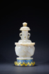 A WHITE JADE CARVED ARCHAISTIC VESSEL, LIAN