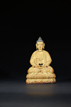 A GILT-PAINTED WOOD FIGURE OF AMITABHA