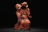 A WOOD CARVED GROUP OF LIU HAI AND HIS TOAD