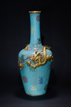 A GILT-BRONZE CLOSINNE ENAMEL 'DRAGON' SHOU VASE