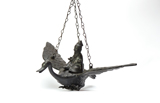 A BRONZE 'IMMORTAL ON CRANE' CENSER