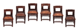 A SET OF SIX FINE SUANZHI WOOD CHAIRS INSET WITH MARBLE