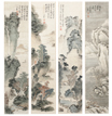 PU RU: A SET OF FOUR LANDSCAPE HANGING SCROLLS