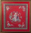 A FRAMED CHINESE SILK EMBROIDERY