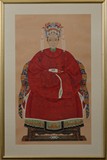 A FRAMED PAINTING ON PAPER OF ANCESTOR