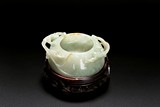 A JADEITE CARVED 'CHILONG' WATERPOT