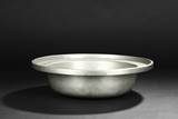 A PEWTER 'FU LU SHOU' DECORATED BASIN