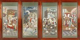 A SET OF FOUR 'DREAM ON RED CHAMBER' PAINTING PANELS