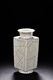 A WHITE GLAZED CRACKLED VASE