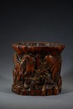 AN AGARWOOD 'QUAILS' BRUSHPOT