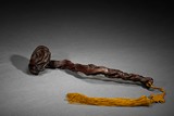 AN AGARWOOD CARVED RUYI SCEPTER