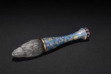A CLOISONNE ENAMEL BRUSH WITH MARK