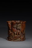 AN AGARWOOD 'GATHERING OF LITERATI' BRUSHPOT