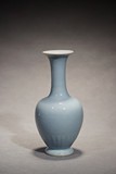 A CLARE-DE-LUNE BLUE GLAZE VASE 