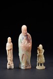 A GROUP OF THREE SOAPSTONE LUOHAN FIGURES