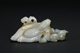 A WHITE JADE 'DRUNK SCHOLAR' BRUSHREST