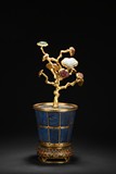 A LAPIS LAZULI AND GILT-BRONZE LINGZHI JARDINIERE