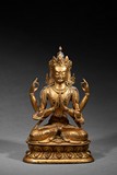 A GILT-BRONZE FIGURE OF AVALOKITESVARA 