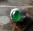 OLD-MINE GLASSY JADEITE JADE DIAMOND RING