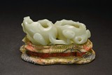 A WHITE JADE LOTUS WASHER