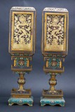 A PAIR OF GILT-BRONZE AND CLOISONNÉ ENAMEL RECTANGULAR LANTERNS