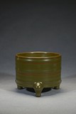 A TEA DUST GLAZED TRIPOD CENSER