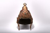 A TIBETAN GILT BRONZE HEADDRESS WITH INLAID GEMS