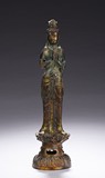 A GILT BRONZE FIGURE OF GUANYIN